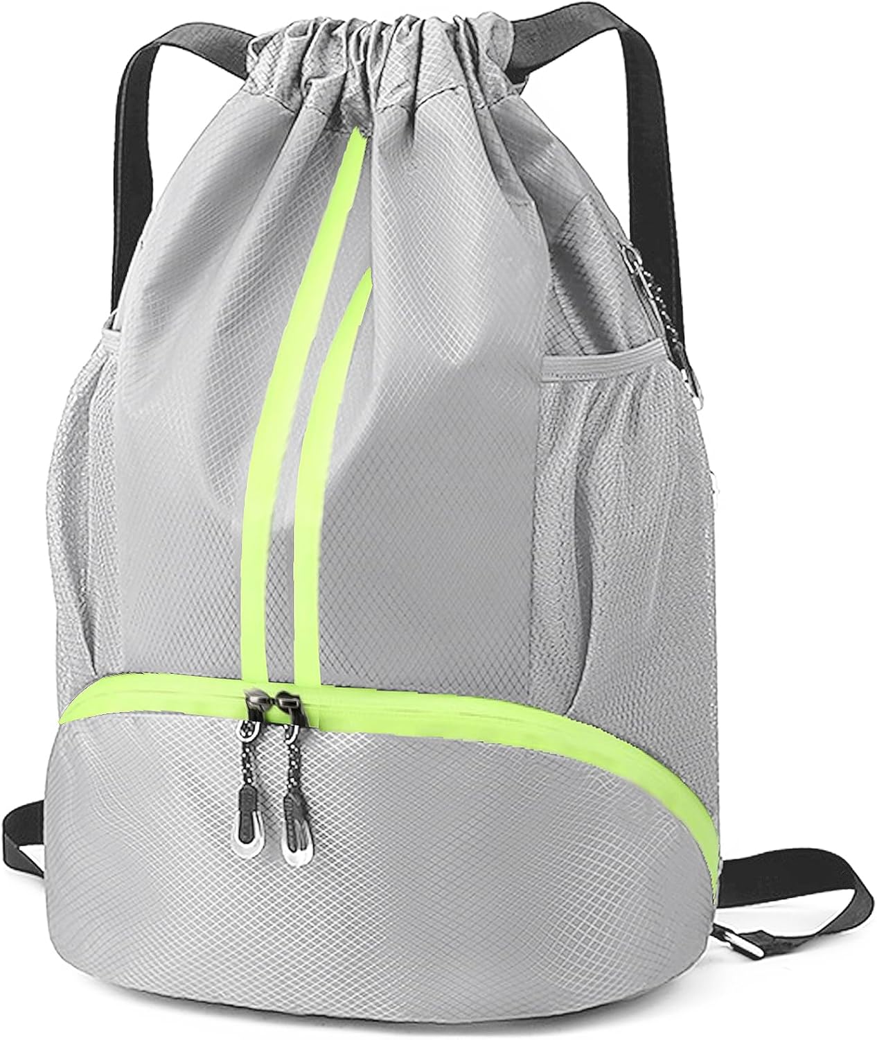 Veki Sport Rucksack mit Kordelzug, Turnbeutel Wasserdicht für Damen und Herren, Sportbeutel mit Bodenfach für Basketball, Fußball, Volleyball, Gymsack für Reisen, Fitnessstudio, Schwimmen – Bild 2