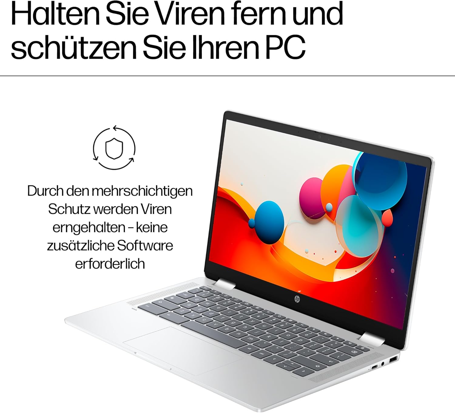 HP Chromebook x360 Laptop, 14 Inch Touchscreen, Intel Processor N100, 4 GB DDR4 RAM, 128GB eUFS, Intel UHD Graphics, ChromeOS Operating System, QWERTZ, Gemini, Silver – Bild 13