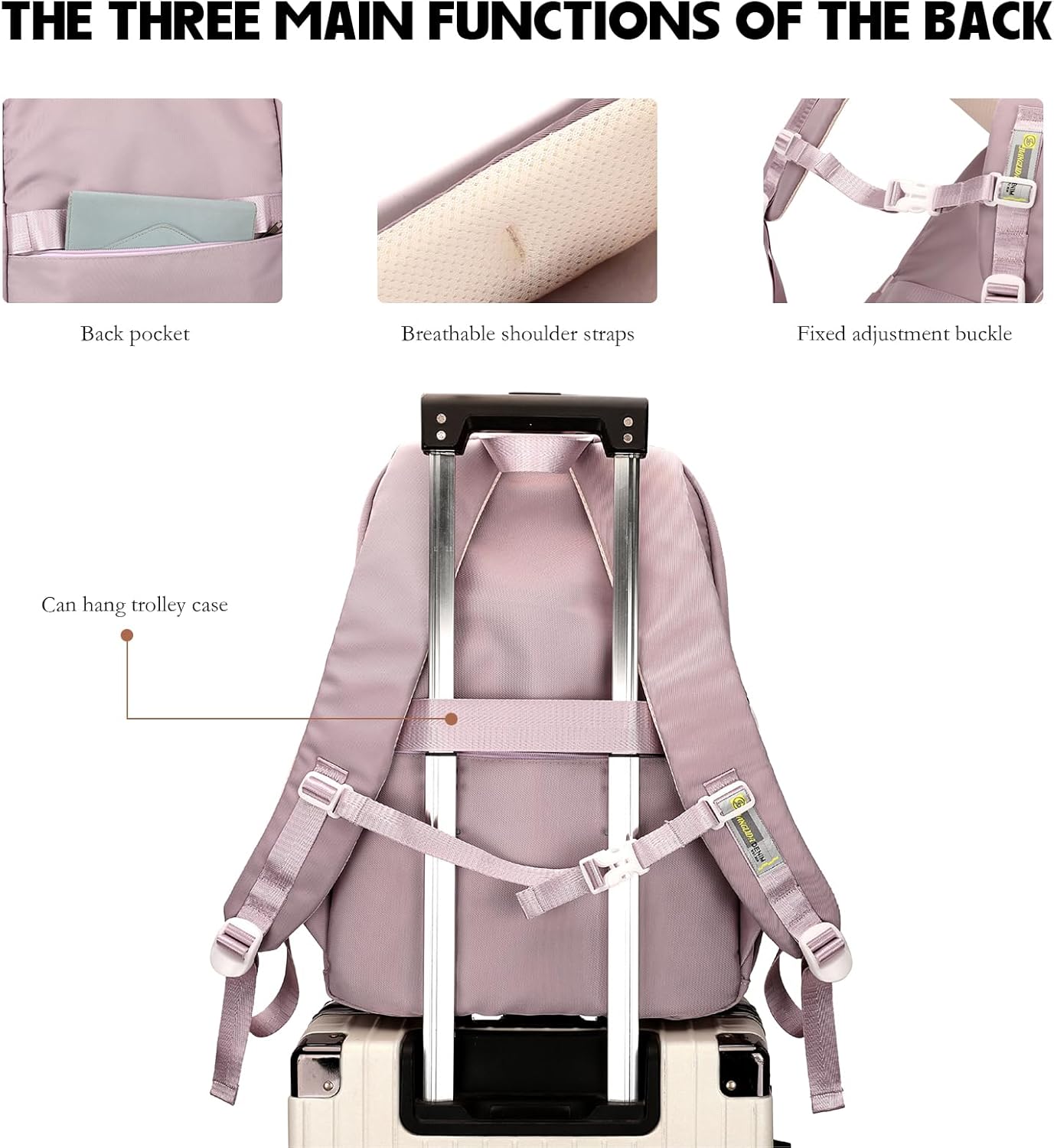 Travistar School Backpack Teenager Boys Girls School Bag Cute Waterproof School Backpack Women Men School Bag Laptop Bag Backpack Nylon, K011-Blue, Daypack Backpacks – Bild 5