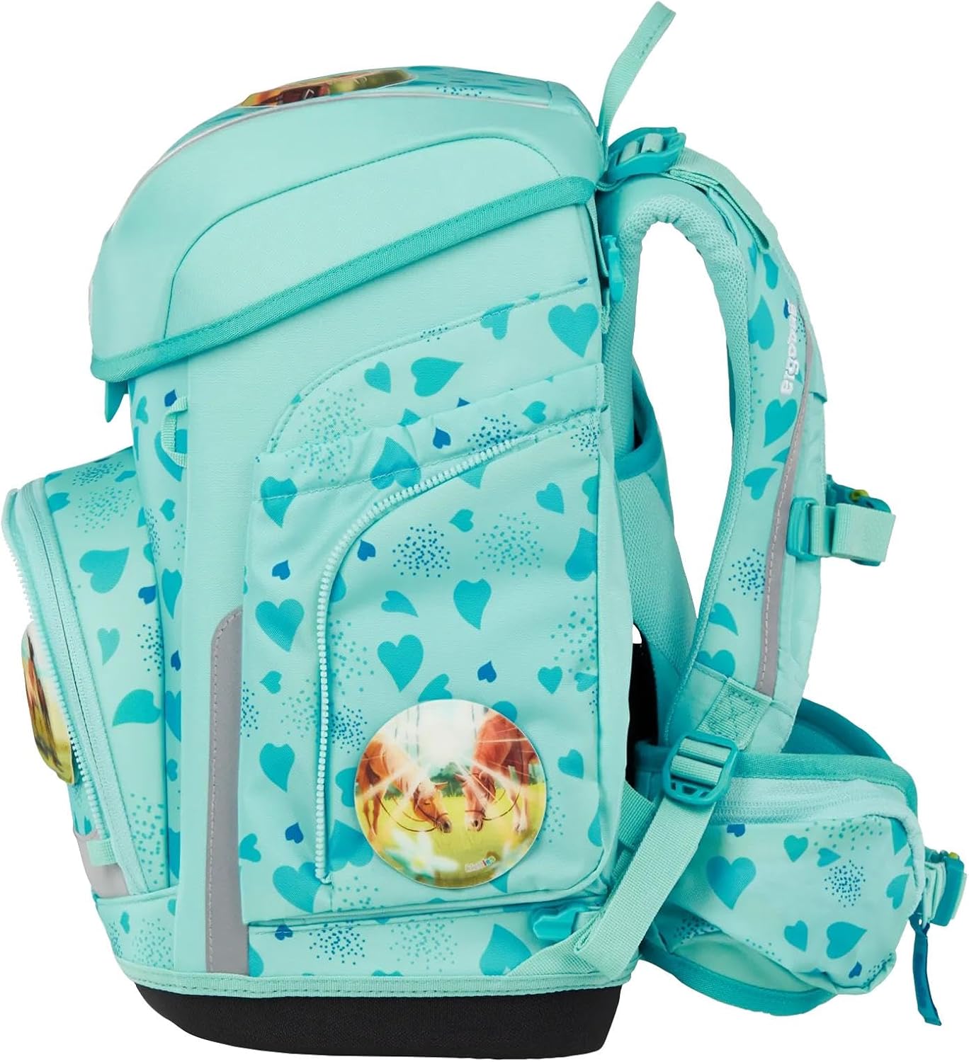 ergobag Cubo Set Ergonomic School Bag Classic 5-Piece 1st Class Primary School, Riding Bear Dream - Turquoise, Unit size, School bag set – Bild 3