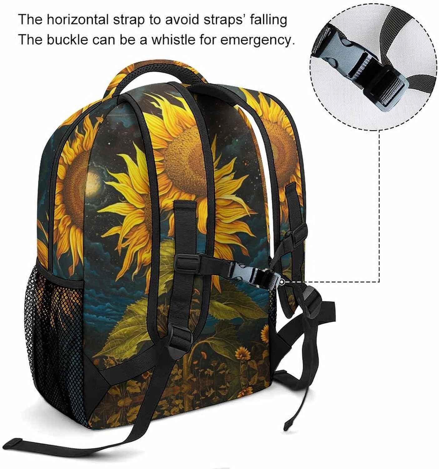 Tragekomfort Pflanze Kinderrucksack Watercolor Blumes - Individuell Einstellbare Brustgurte – Bild 5