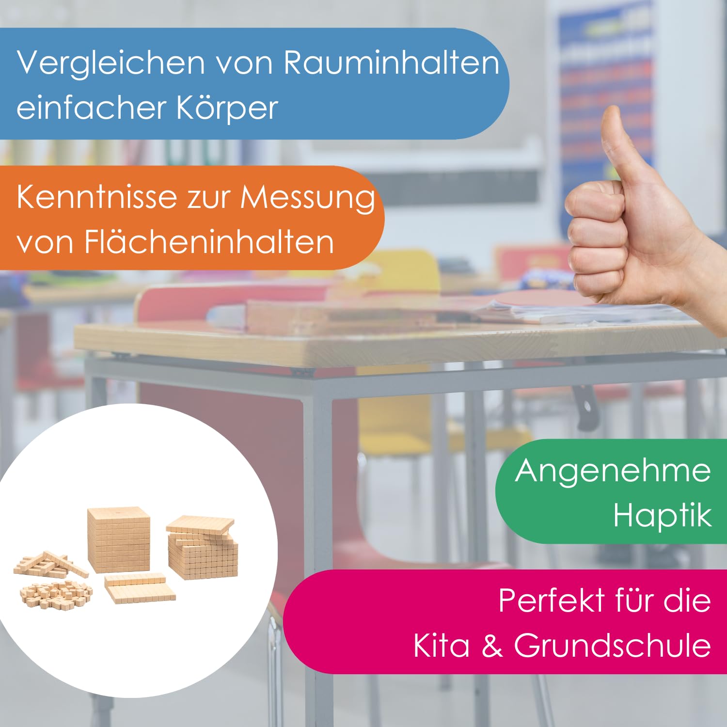 Wissner Decimal Dice Math Cubes, Base 10 Blocks of 21 School Quality – Bild 5