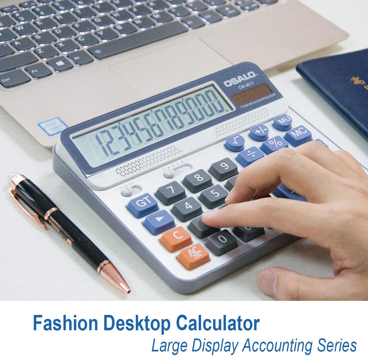OSALO OS-6815 Large Desktop Calculator Large 12-Digit LCD Display Solar Calculator – Bild 8