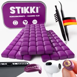 Stikki Cleaning Clay for Mobile Phone, Smartphone, Headphones and Much More, Professional Cleaning Set Incl. Multipurpose Brushes