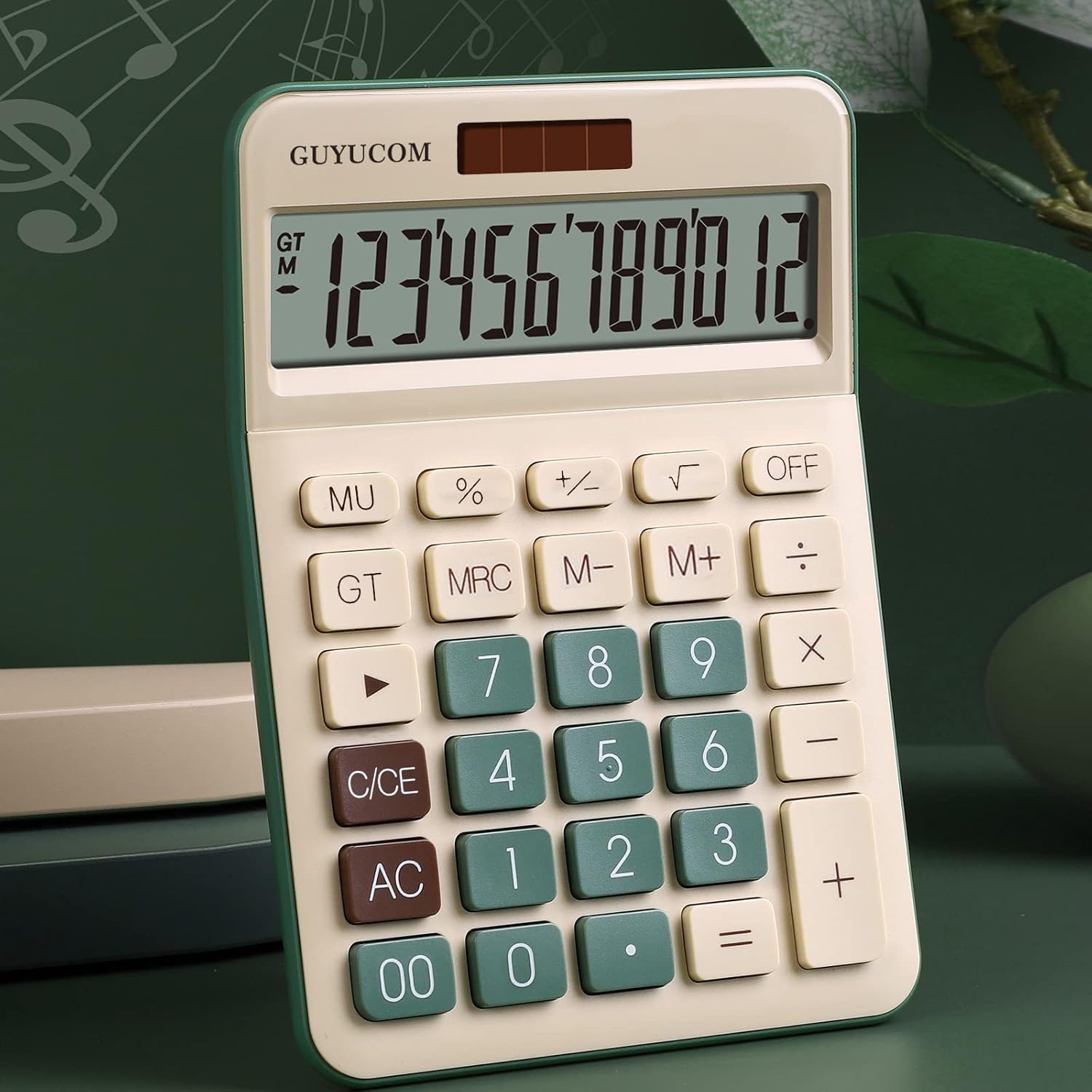 GUYUCOM Small Calculator with Large Buttons, 12-Digit Calculator Small with Large Display for School, Office, Office, Outdoor, Double Power Sensitive Button (Green) – Bild 6