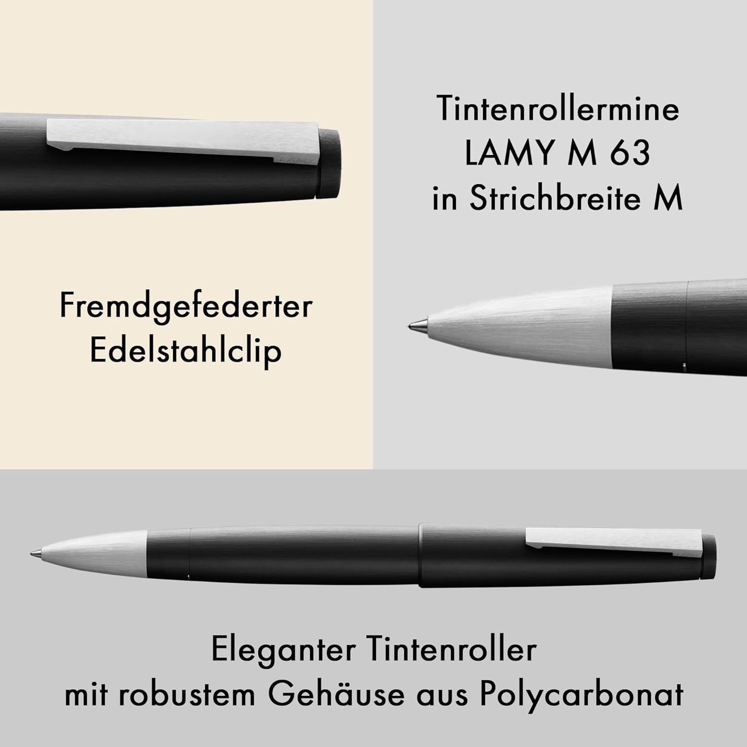 Lamy 2000 Mechanical Pencil 102 – Pencil with a Silver Stainless Steel Casing and Eraser Tip – Bild 2