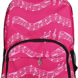 PUNK Oxford Musical Notes Print Backpack for School Boys Girls Stylish Art Bookbags (Musical Notes Patterns Pink)