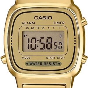 Casio Women’s Digital Quartz Watch with Solid Stainless Steel Bracelet