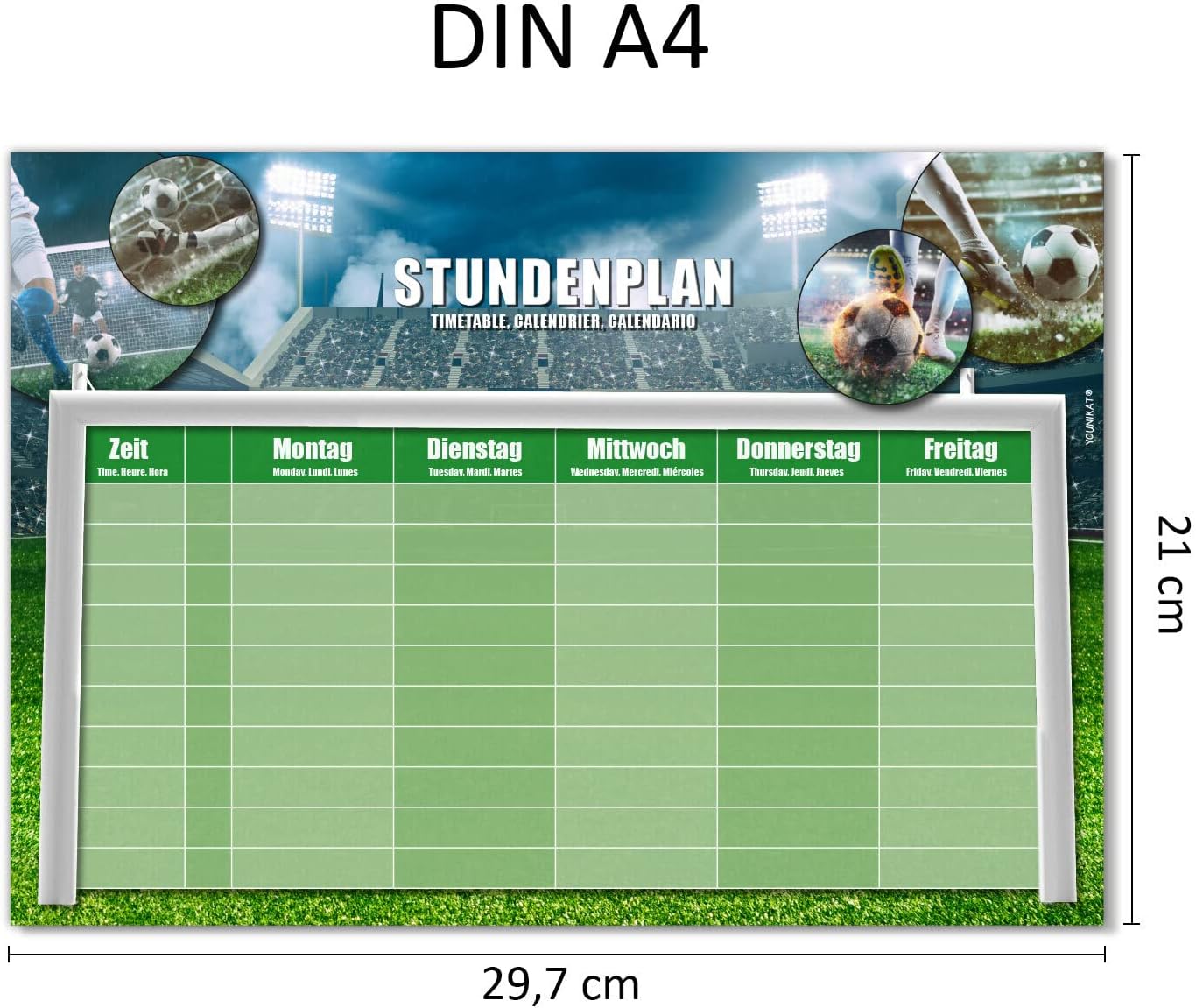 younikat Football timetable for hanging, wipe-clean, DIN A4, with hanger, pen holder and pen, boys, teenagers, cool, gift idea, dv1146 – Bild 2