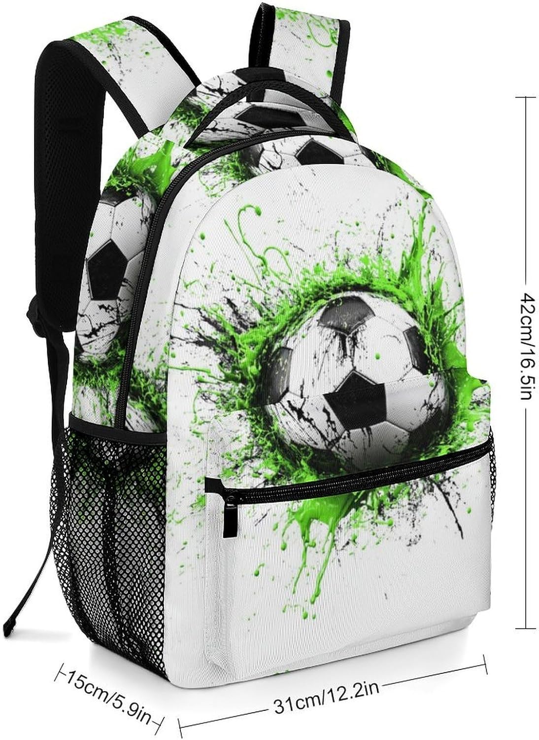 Easy to Clean Sports Children's Backpack Football Design Art - Stain Resistant Materials – Bild 2