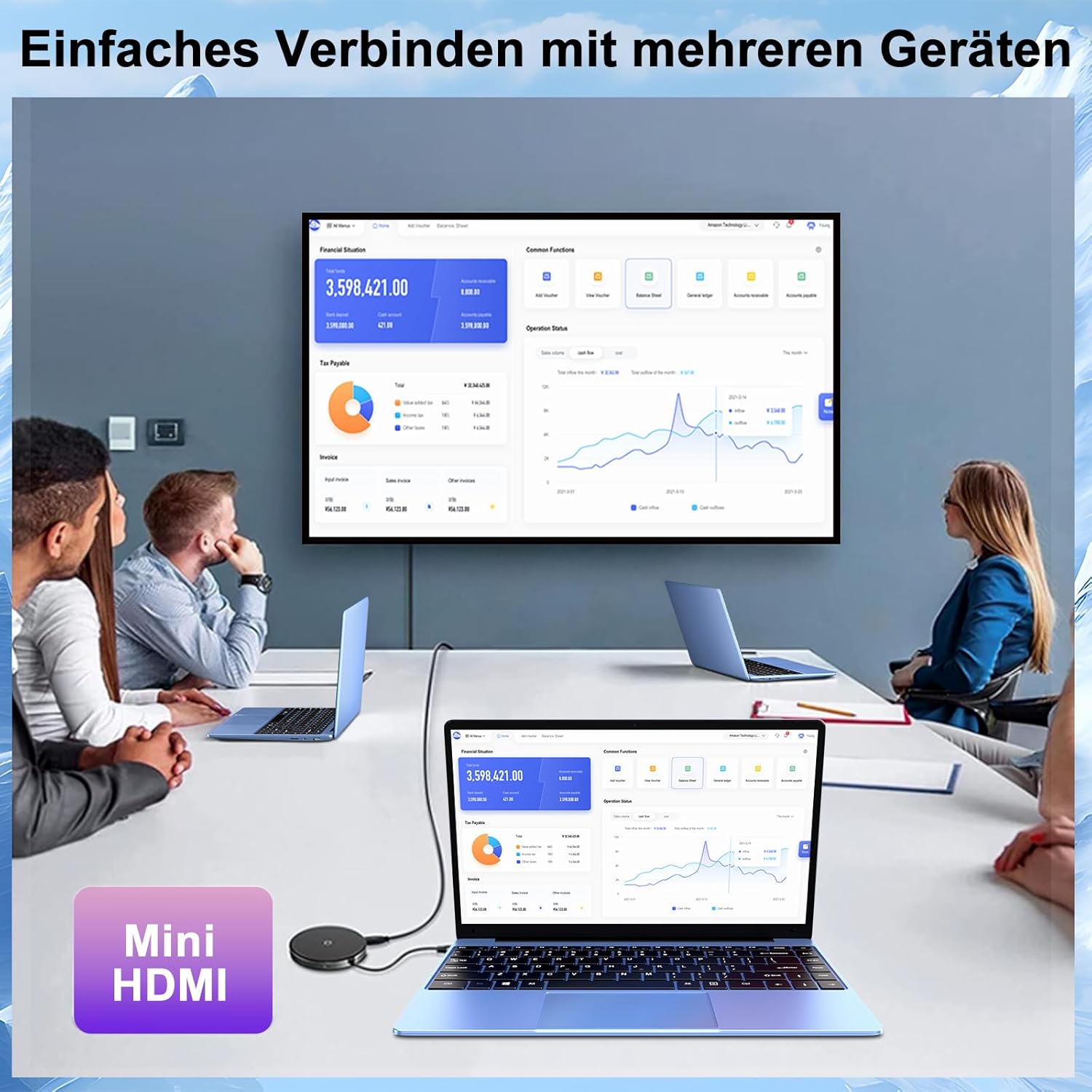 2025 Laptop 14 Inch Win11 Pro Notebook 6+256GB SSD Support 1TB 1920x1080P Full Metal Celeron N4020 5G WiFi Mini HDMI & Wireless Mouse Keyboard Film for Keyboard Blue – Bild 7