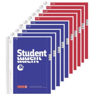 fuellermaus Kollegblöcke A4 80 Blatt Student 5 Blöcke liniert (Lin 27) + 5 Blöcke kariert (Lin 28)