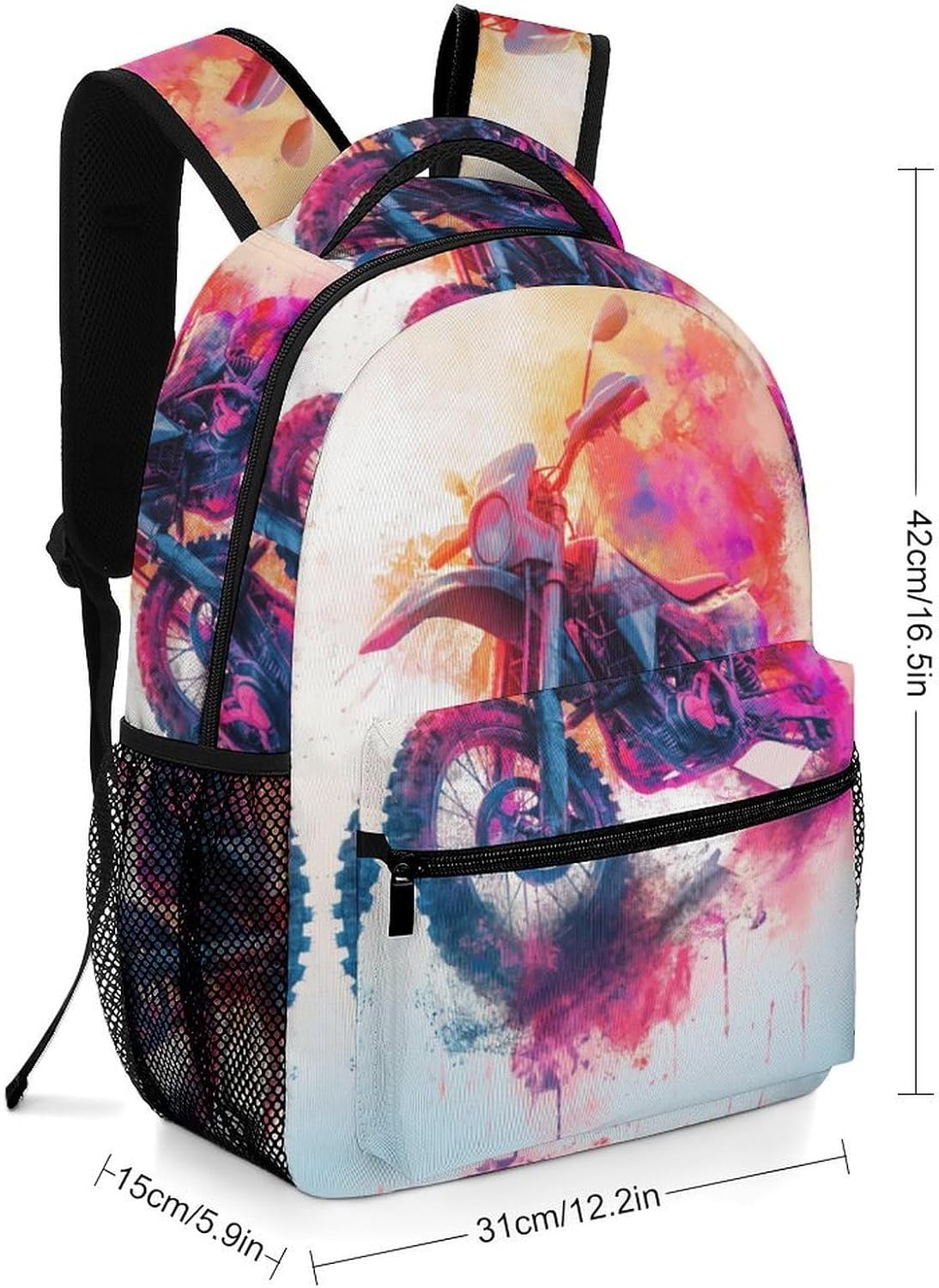 All-Purpose Animal School Backpack French BullDog Pet Art – Universal for Books, Lunch Box, Water Bottle – Bild 2