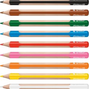 Pelikan Griffix Triangular Colouring Pencils, 4 cm Lead, Water-soluble, 9 Colouring Pencils