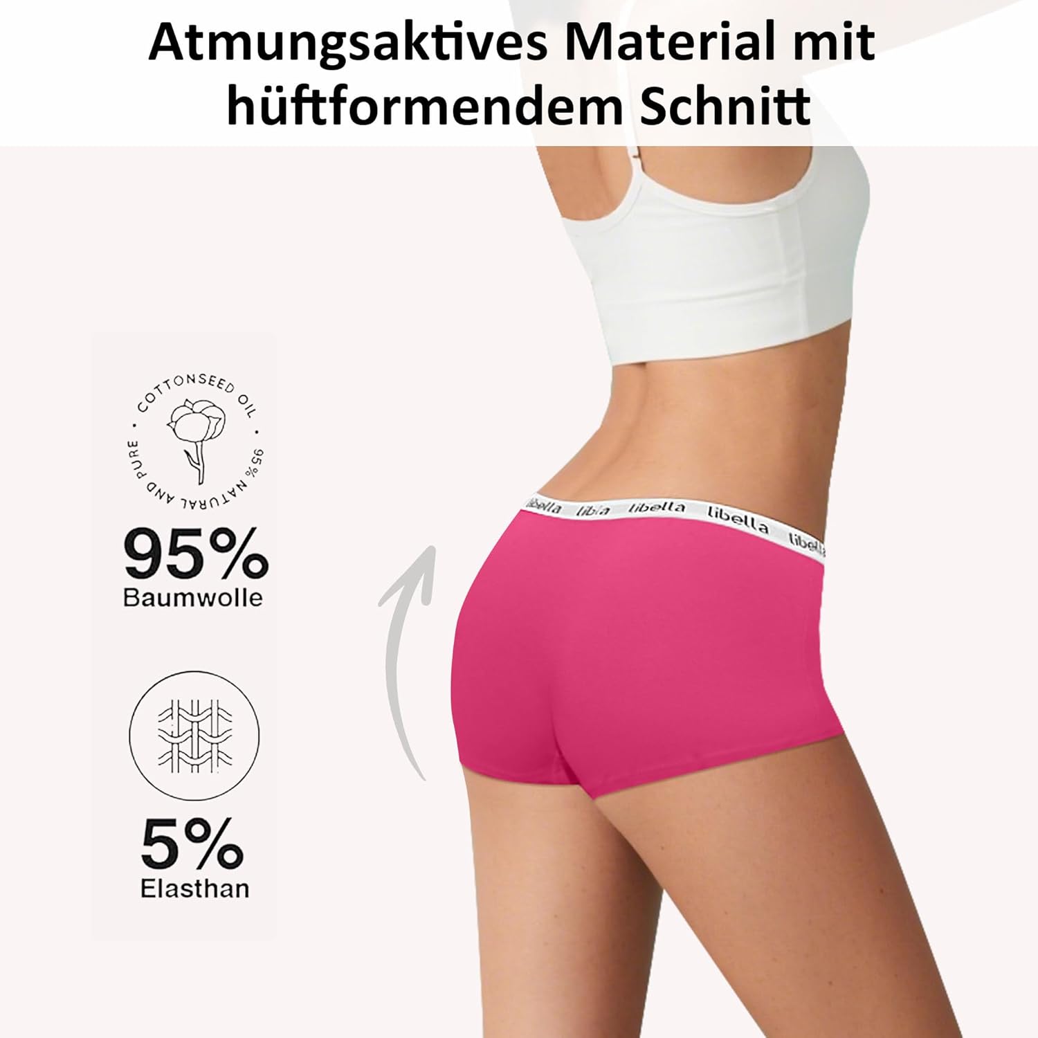 Uizuooy Boxer Shorts Women's Cotton Briefs Women's Breathable Panties Soft Women Underwear Stretch Hipster Comfortable Underwear Multipack Pack of 6 – Bild 3