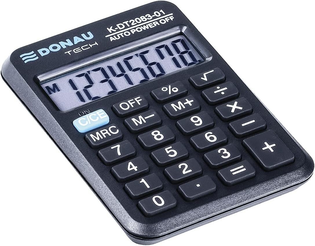 DONAU Tech Calculator / 8-Digit Root Function / 8.9 x 5.6 x 1.1 cm / Black / Calculator with 8-Digit Display / Battery Operated / Compact Design – Bild 4