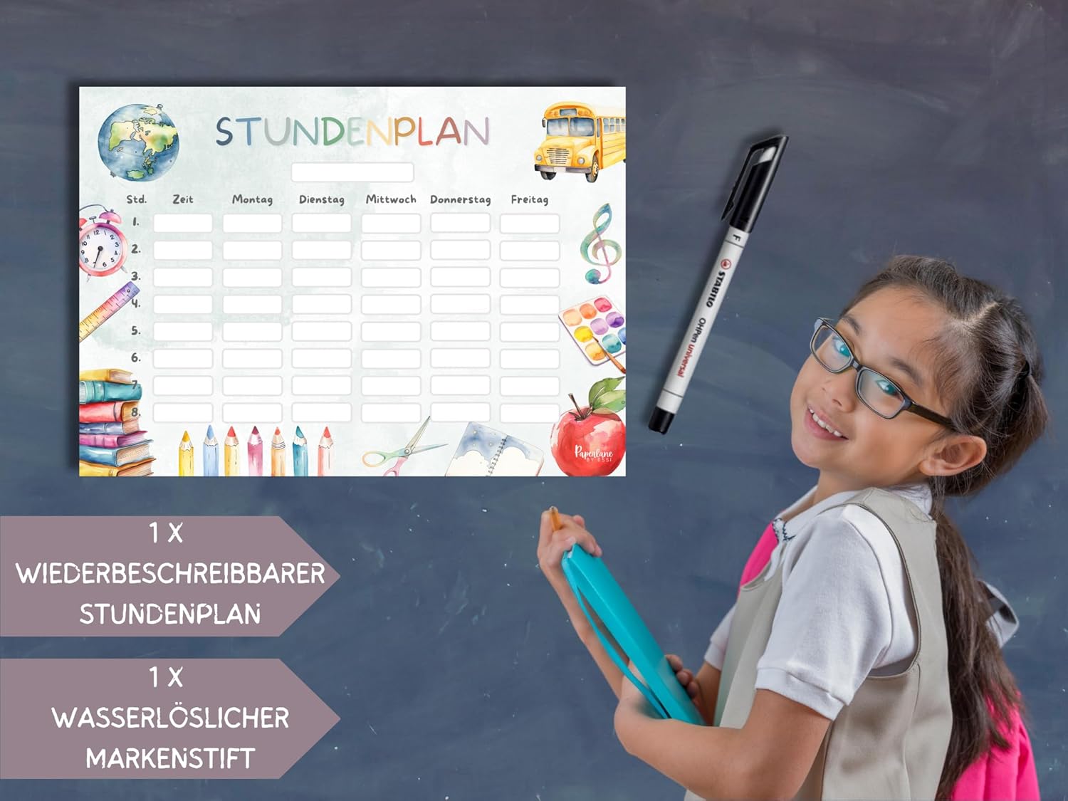 Timetable School Magnetic Wipe Clean for Fridge Whiteboard, Colourful Unisex Weekly Planner Girls Boys Gift for School Child Primary School (Magnetic Timetable Including Pen) – Bild 7