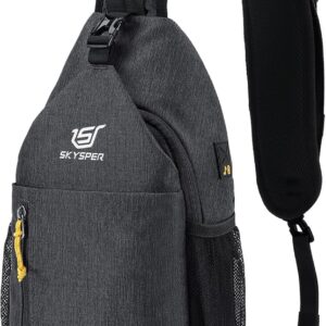 SKYSPER Shoulder Bag Chest Bag Lightweight Sling Bag Small Waterproof Crossbody Shoulder Bag for Hiking Outdoor Sports Travel