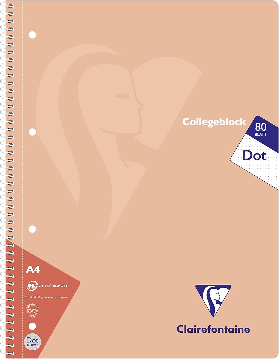 Clairefontaine 306253C Pack of 5 Notebooks / College Notepads, DIN A4, 80 Sheets 90 g Dot/Dot Squared, Assorted Pastel Colours, 1 Pack – Bild 6