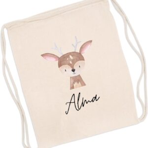 wunderwunsch Personalised Gym Bag, Children’s Sports Bag, Personalised Sports Bag, Nursery Child, School Bag Name, Kiga Bag Personalised with Your Name