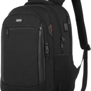 Laptop Backpack School Backpack with USB Charging Port for Men Women Boys Girls, black, 15.6 inches, Rucksack