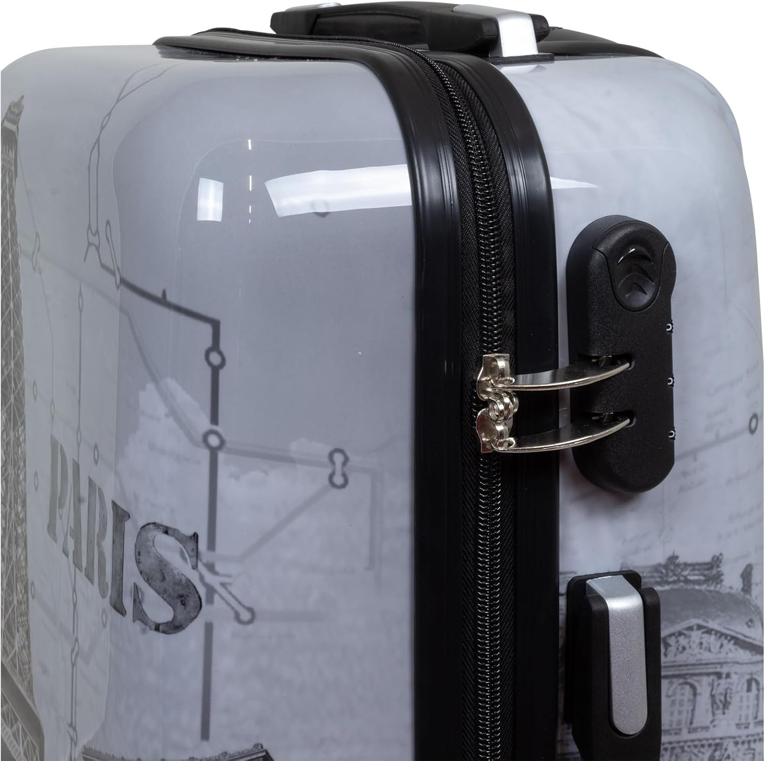 City Weekender Hard Shell Case Medium with Printed Motif 4 Wheels Colourful, paris, Suitcase – Bild 3