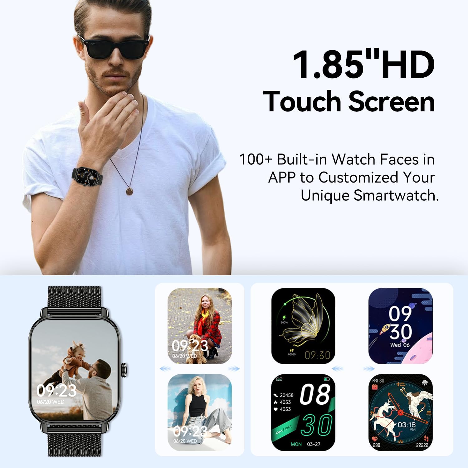 Smartwatch Men Women Fitness Watch with Phone Function: Bluetooth Call Watch Smart Watch Waterproof Wristwatch Fitness Tracker with Heart Rate Sleep Monitor Pedometer Sports Watch Watches Android iOS – Bild 5