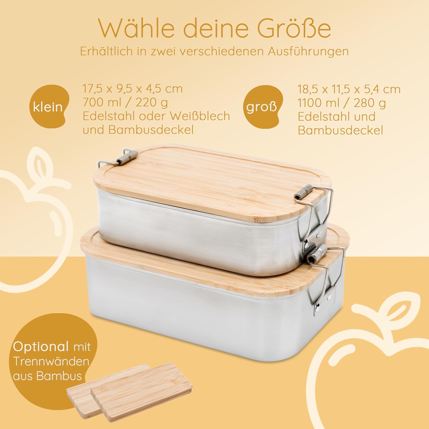 Personalised Lunch Box for Children with Special Print - Robust Stainless Steel Lunch Box - Personalised Gifts for Children and Adults (Flower Tree Animals, Small Tinplate) – Bild 5