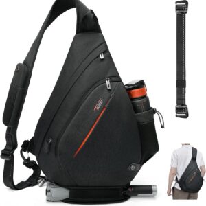 TUDEQU Sling Bag Men’s Large, 8 Pockets Shoulder Backpack Men, 19L Sling Backpack Men, Shoulder Bag