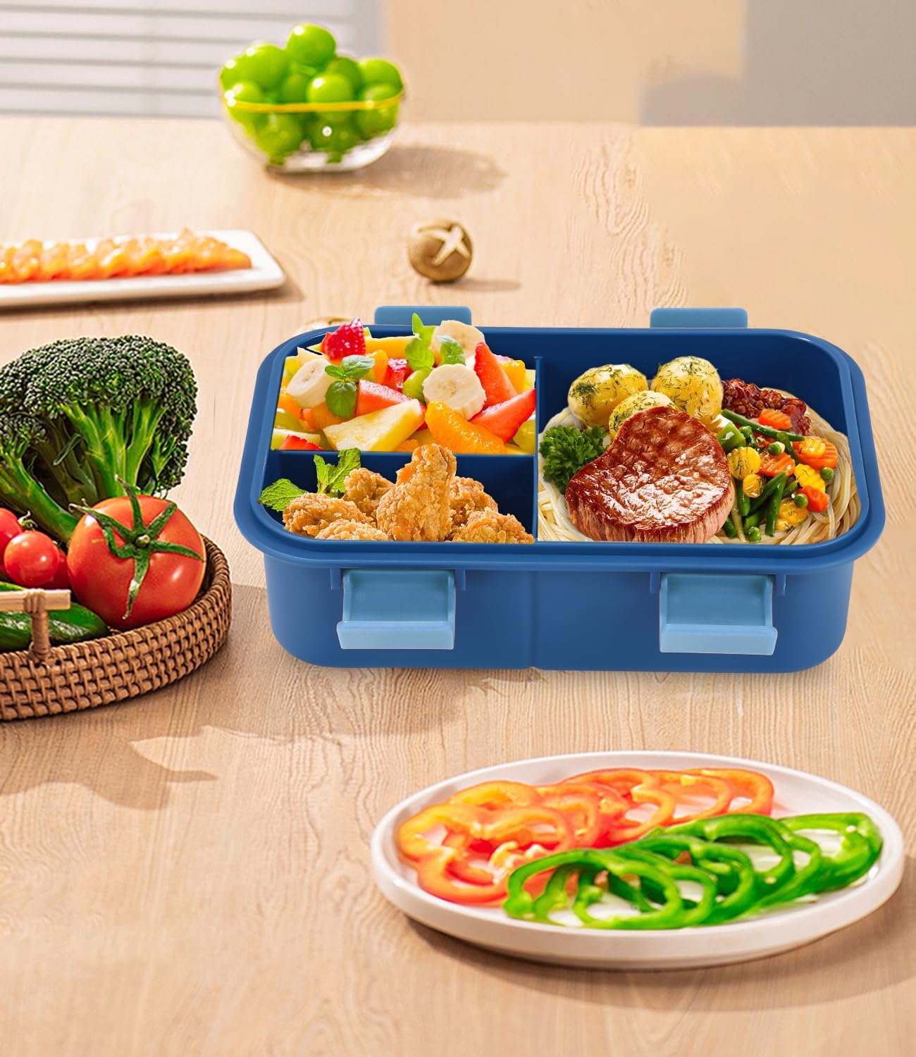 Lunch Box Set, 1250 ml Lunch Box with Compartments Children, Adults, Lunch Box, Breakfast Box, Lunch Box, Lunch Box, Lunch Box, Lunch Box, Lunch Box with Cutlery – Bild 6