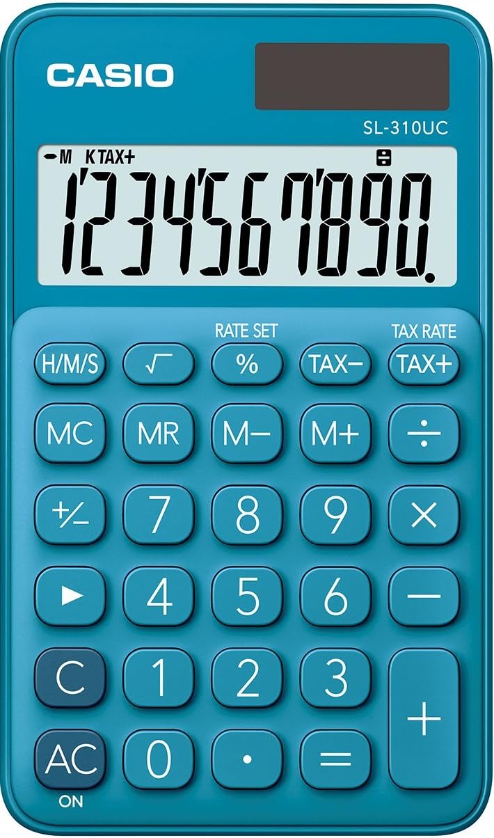 Casio SL-310UC-BU Calculator, 10 Digits, Blue