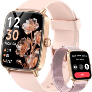 Gydom Smartwatch Women Men with Phone Function 1.85 Inch HD Touch Fitness Watch with Fitness Tracker Heart Rate / SpO2 / Sleep Monitor / Pedometer IP68 Waterproof Sports Watch for Android iOS