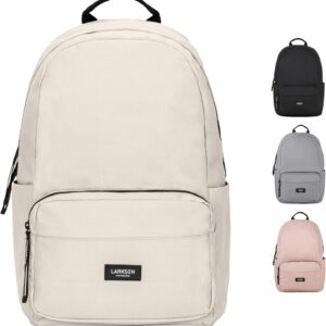 LARKSON School Backpack Girls & Boys Teenagers – No 3 – Backpack for Men and Women for School – 16 Inch Laptop Compartment – Made of Recycled PET – Water-Repellent, sand