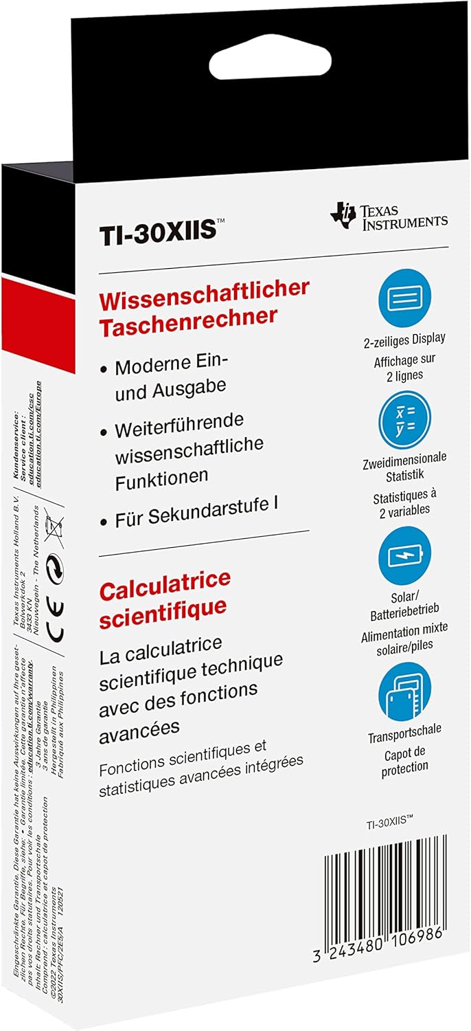 Texas Instruments TI-30 XIIS School Calculator 2 Line Solar and Battery Operated Dark Blue – Bild 4