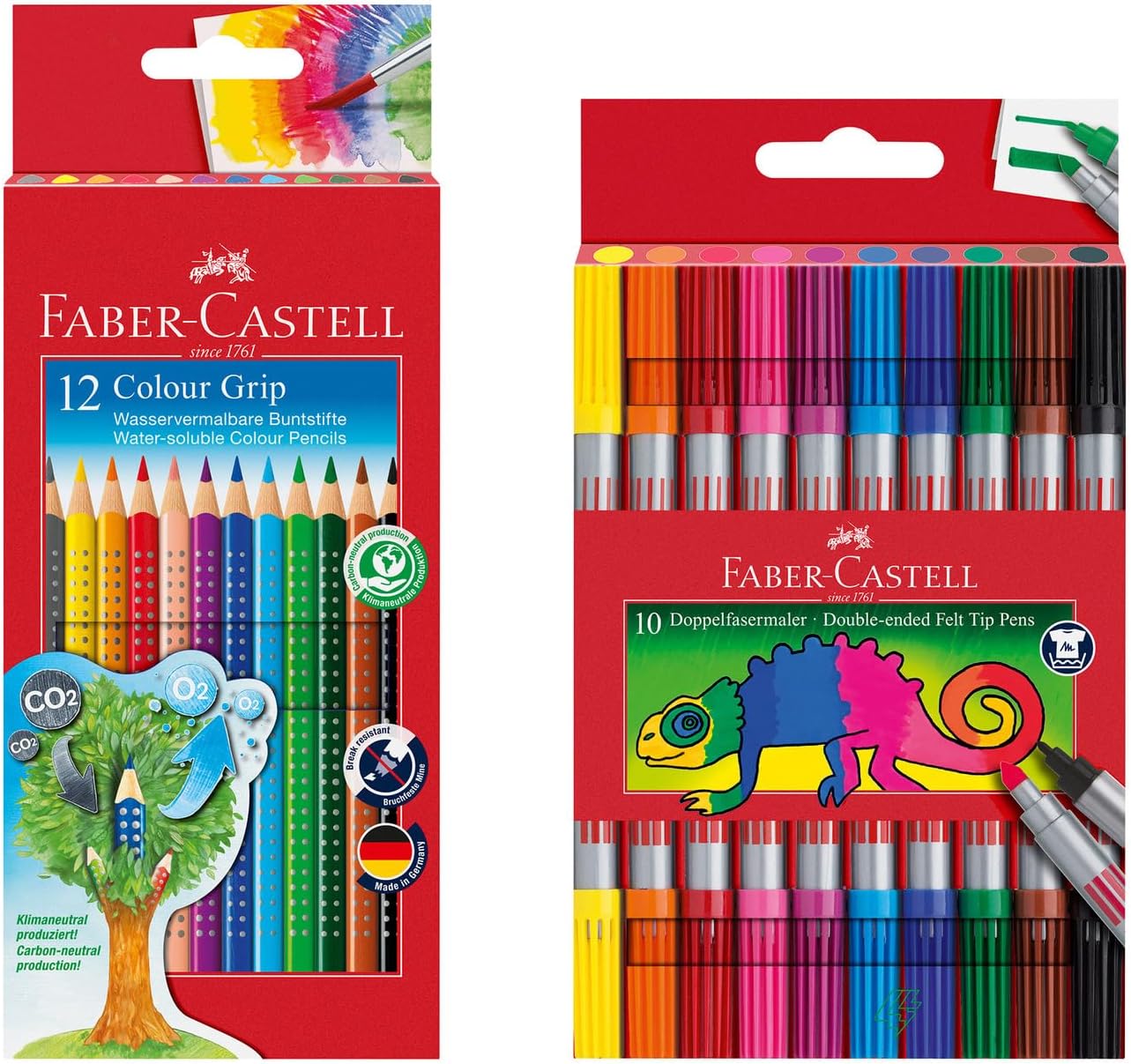 Faber-Castell 205072 - Pen Set with Felt Tip Pens and Colouring Pencils, 22 Pieces, for Children and Adults
