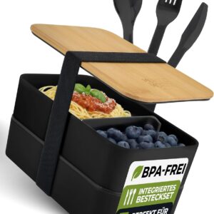 Moritz & Moritz Japanese Style Bento Box, Perfect Lunch Box for Adults and Children, Lunch Box with Compartments, Ideal for Work, School and on the Go