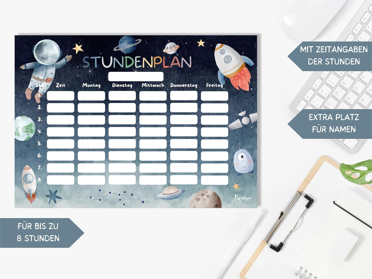 Space timetable magnetic wipe clean (magnetic timetable with pen) – Bild 6