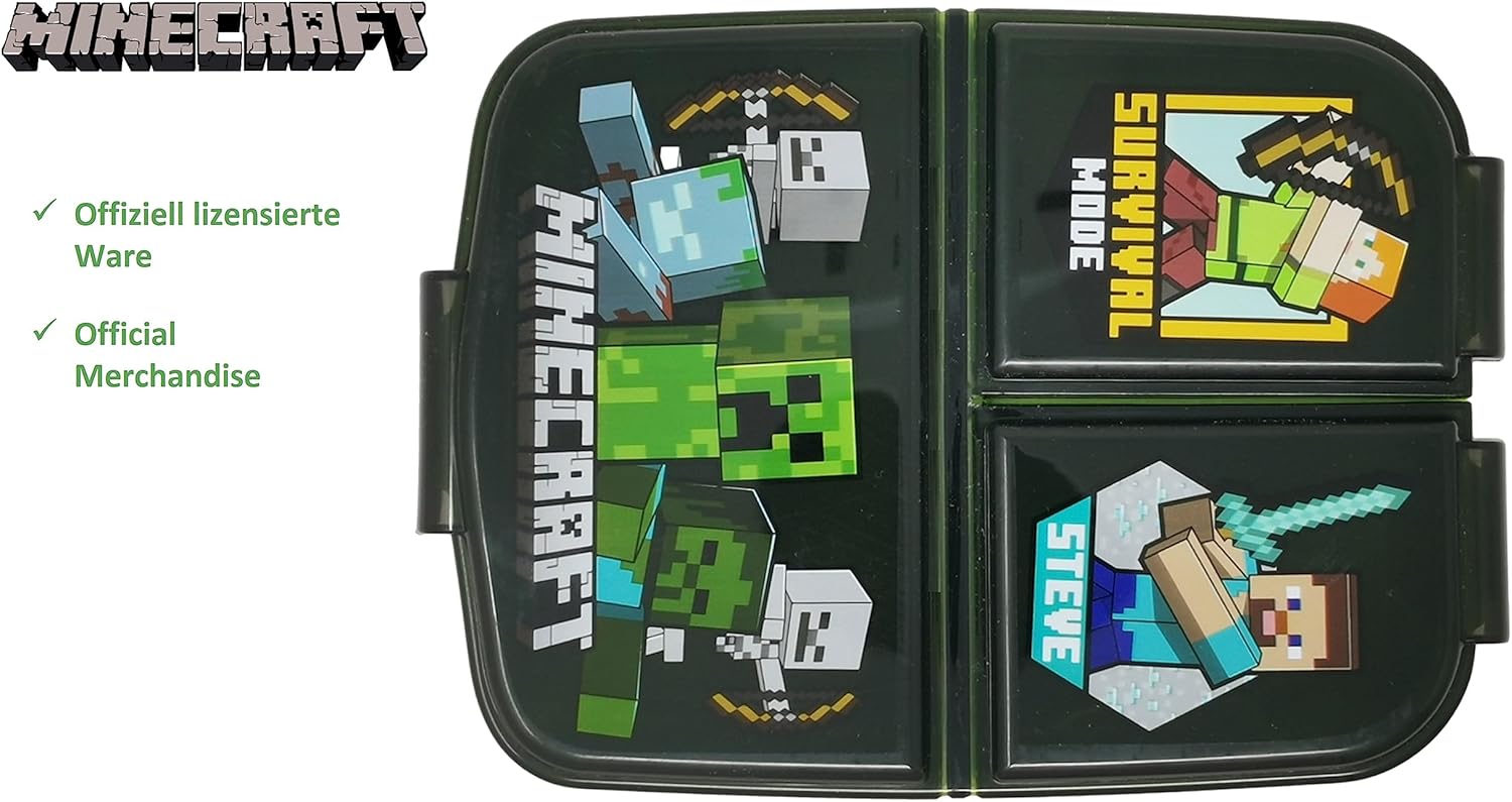 Children's Lunch Box Sandwich Box – Lunch Box with Compartments – Bread Box with Dividers – BPA-Free (Minecraft) – Bild 2