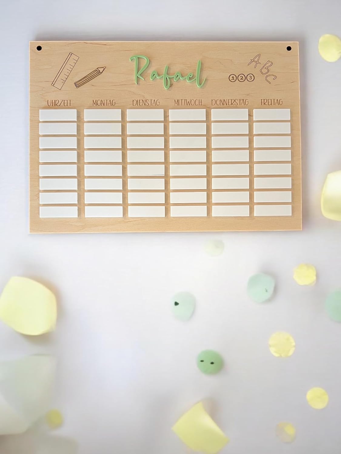 Timetable Wipe Clean Wooden Timetable Personalised Timetable School Gift School Child School Supplies – Bild 4