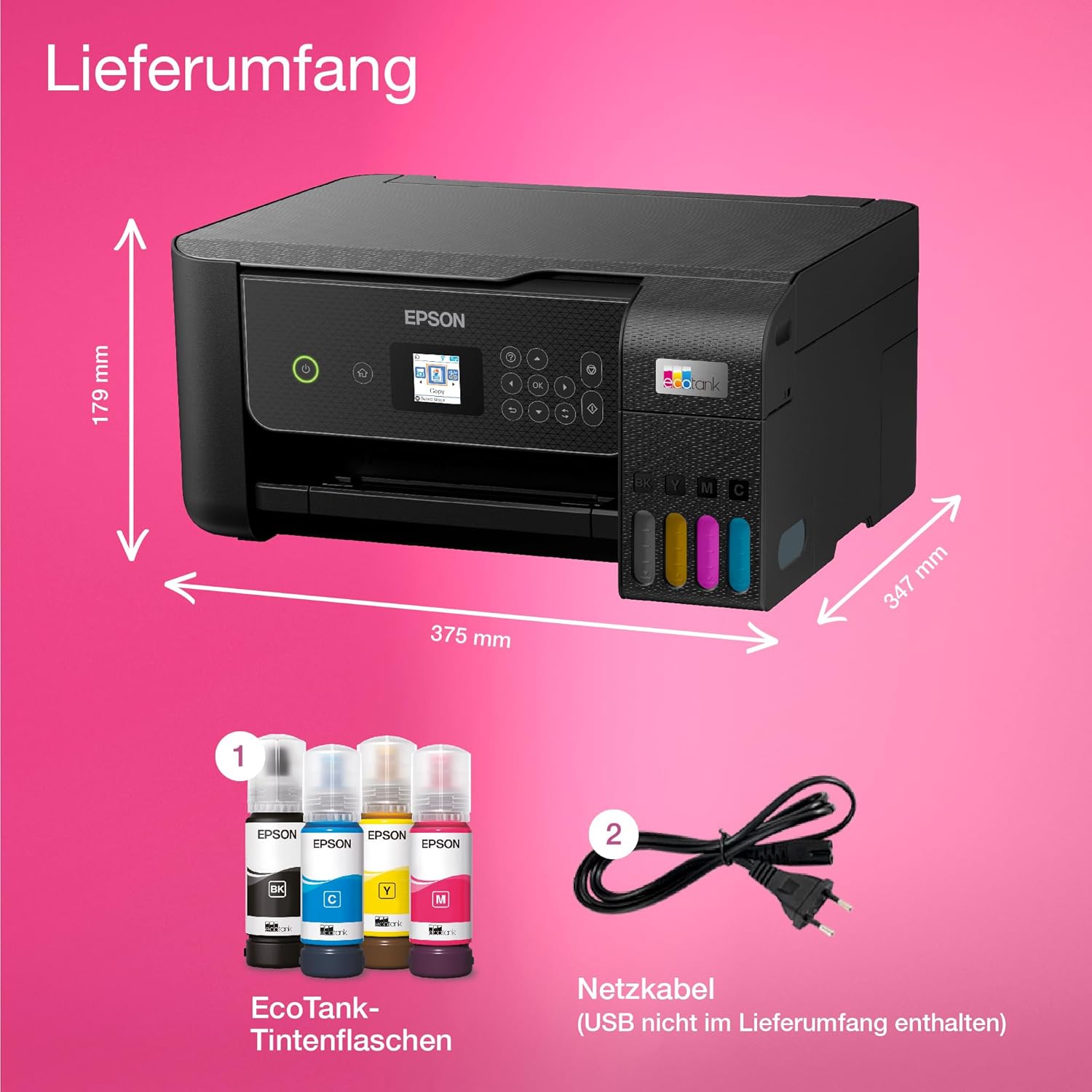 Epson EcoTank ET-2870 A4 Multifunction Wi-Fi Ink Tank Printer with a Included Stock of Inks up to 3 Years – Bild 6