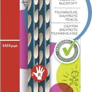 Ergonomic Graphite Pencil – STABILO EASYgraph – Right-Handed – Pack of 2 – Petrol – HB