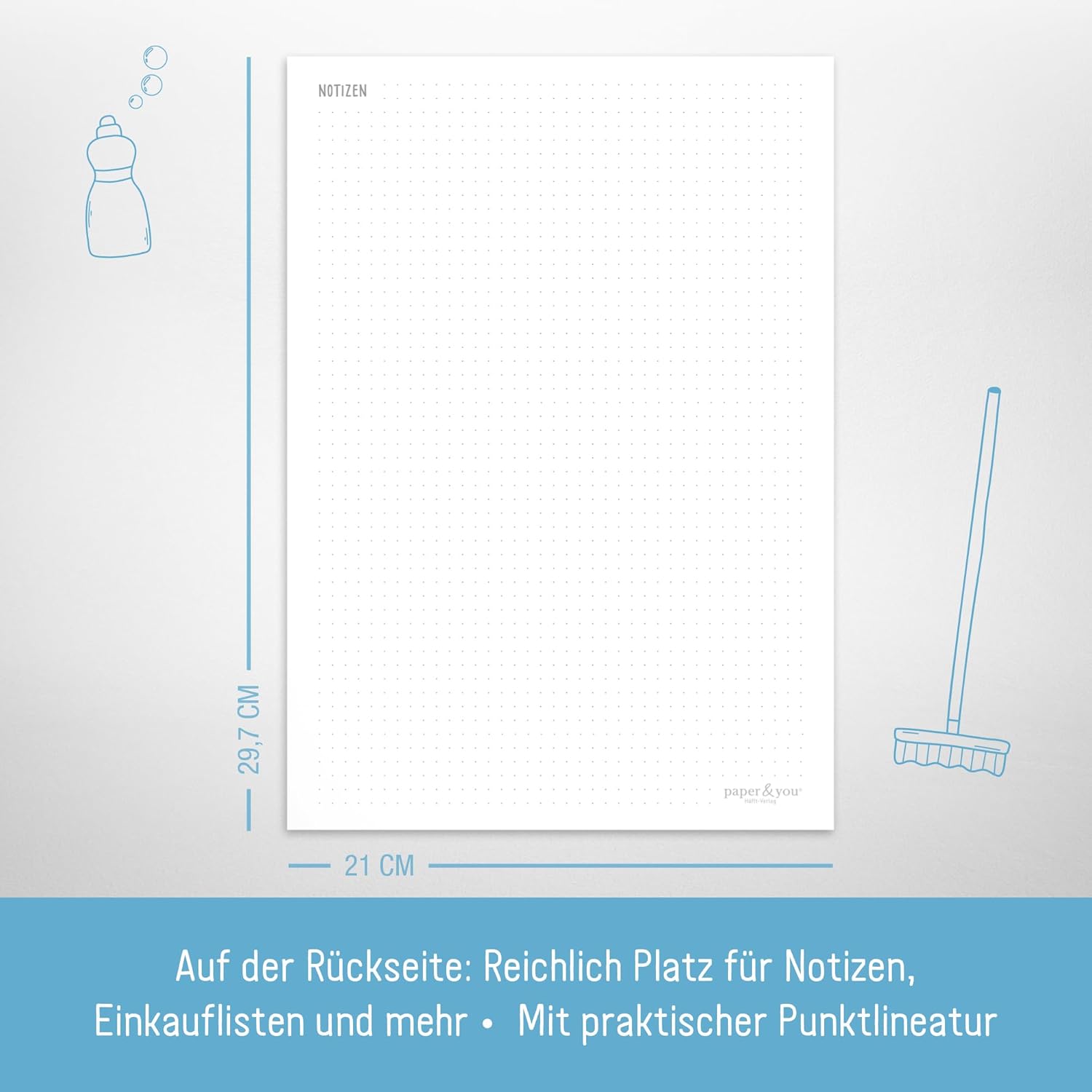 paper&you® Household Plan Pad A4 "Rainbow" Cleaning Plan for Families or Flatshares, 50 Sheets - All Help to Organise Your Household - Climate-Friendly & Sustainable – Bild 5