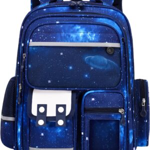 School Backpack Boys 1-5 Class, 2025 Ergonomic Backpack School Children’s School Bag with Reflective, School Bag 6-12 Years, Water-Repellent, 25 L, 7783, blue, Rucksack Backpacks