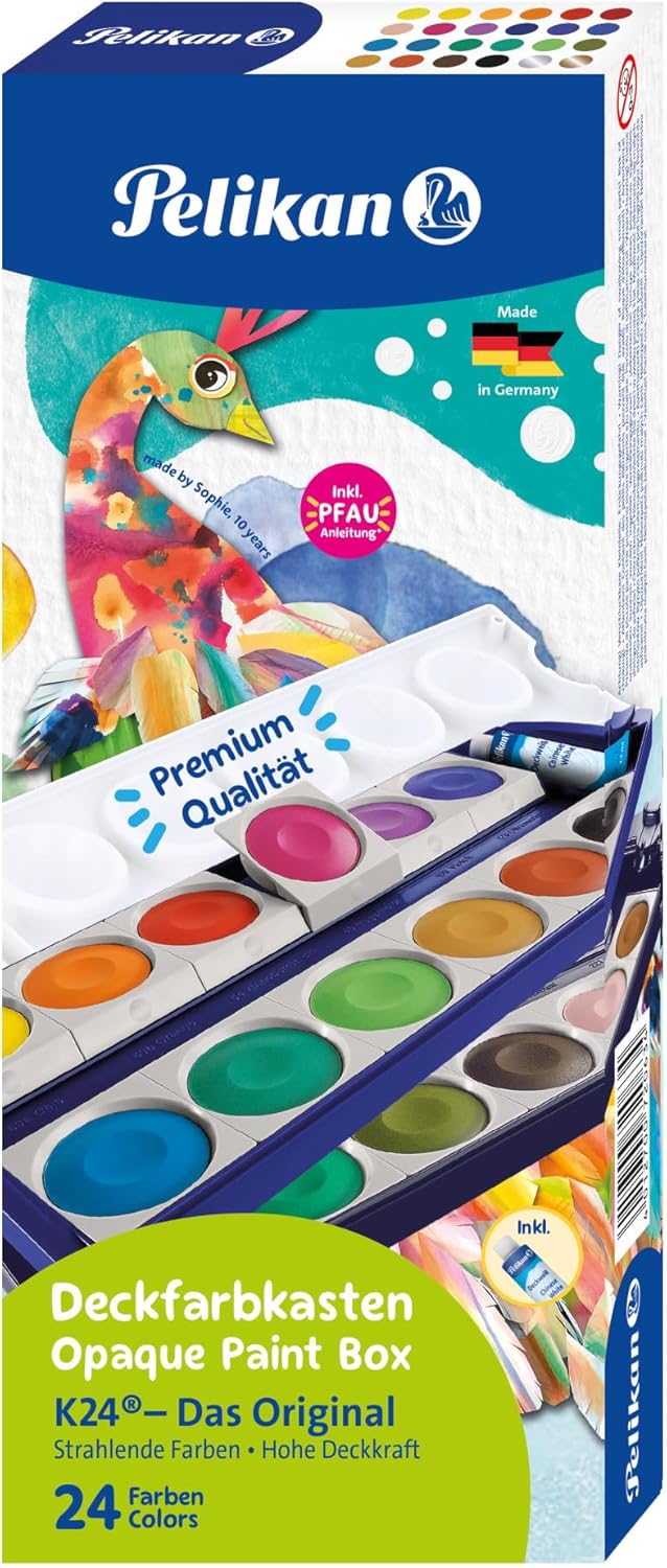Pelikan K24 720631 Paint Box 24 Quality Colours and 1 Tube Opaque White, 7.5 ml, in Accordance with DIN 5023 – Bild 5