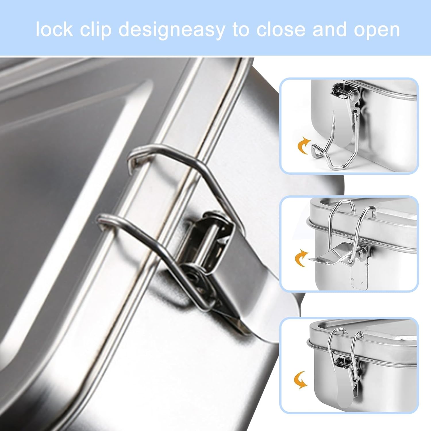 Nutabevr Stainless Steel Lunch Box, 850 ml Lunch Box, Leak-Proof with Divider and Sealing Ring, Sustainable and Environmentally Friendly, BPA-Free, Lunch Box, Lunch Box, Lunch Box, for Adults and – Bild 6