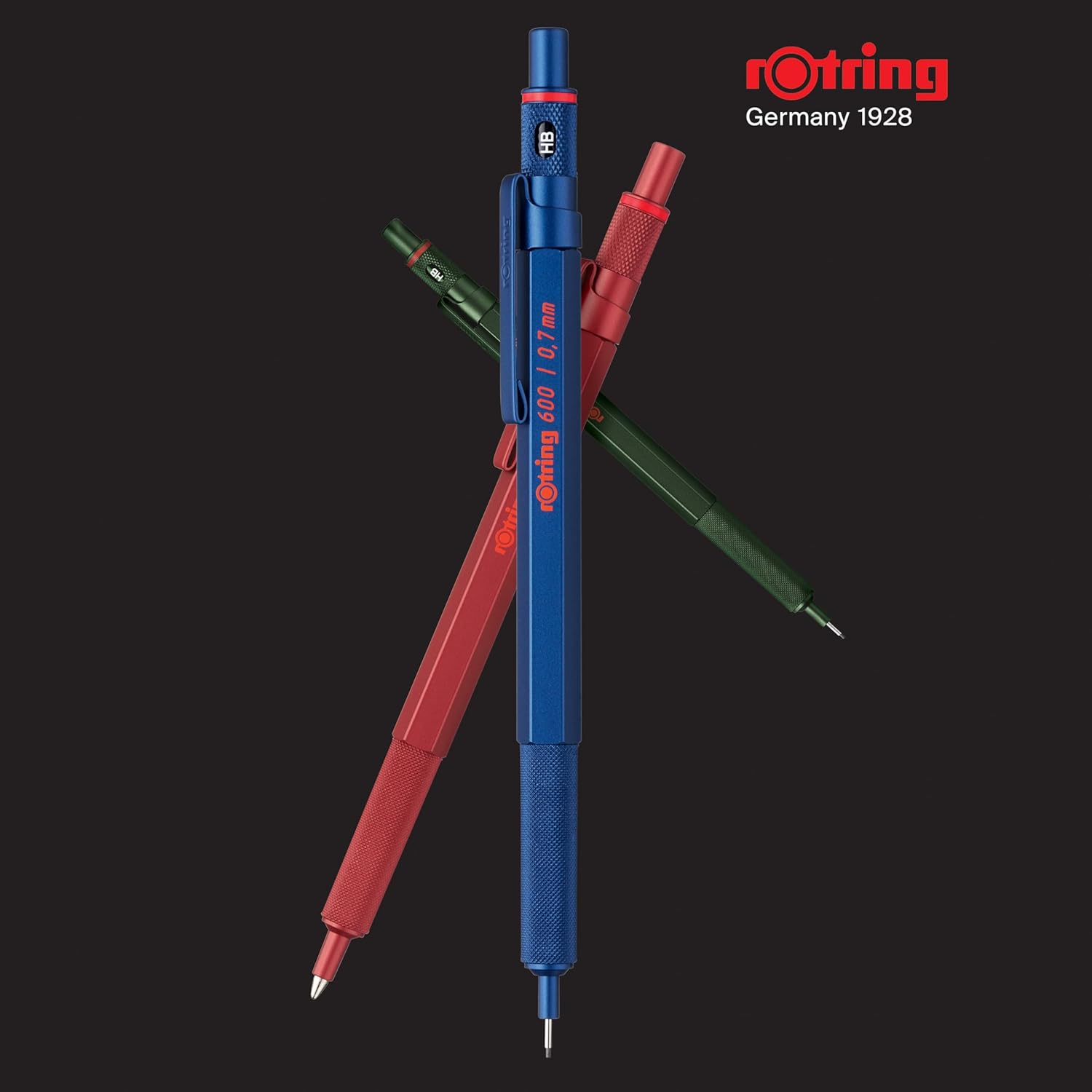 rOtring 600 Ballpoint Pen, Medium Tip, Black Ink, Black Barrel, Refillable – Bild 4