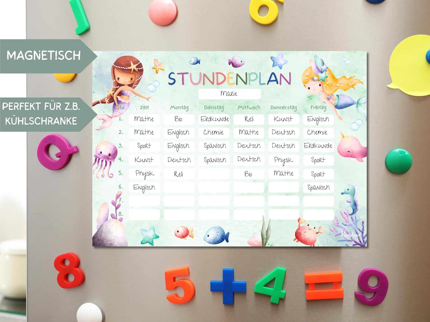 Mermaid Magnetic Wipe Clean Timetable (Magnetic Timetable with Pen) – Bild 2
