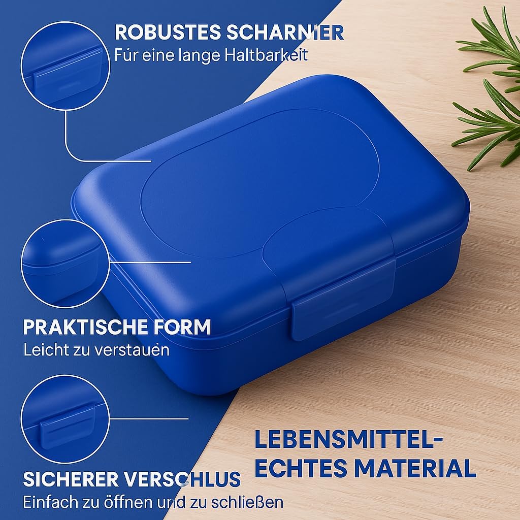 Lunch Box Set of 3 Lunch Box for Children and Adults Perfect for School, Office, Work or Nursery - Dishwasher Safe – Bild 3