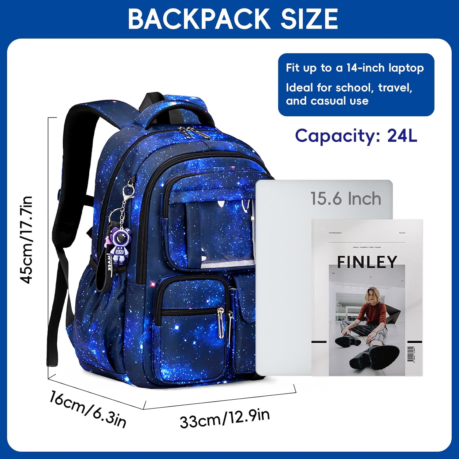 School Backpack Boys Backpack School Boys Breathable School Bag for Boys 1st - 5th Grade, Casual School Bag Kids for Primary School Middle School, Navy Blue – Bild 4