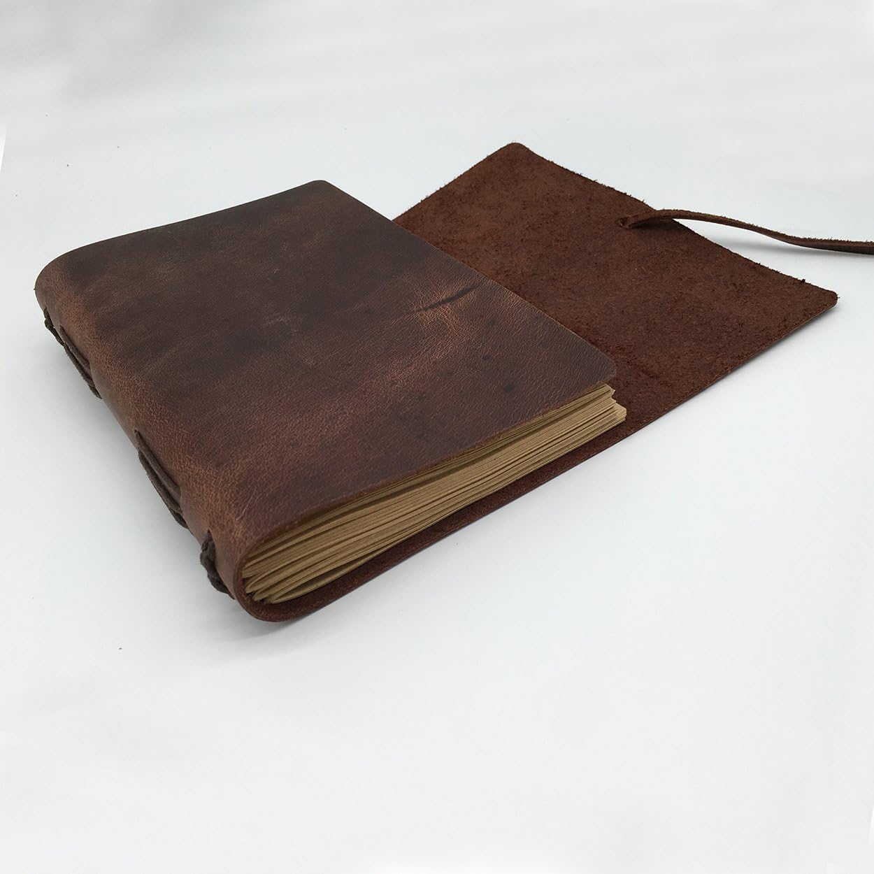 Leather Notebook Diary - Unisex Notepad, 240 Kraft Paper Vintage & Handmade Notebook Leather, Brown A6 Notepad Format - Brown, 5 x 7 Inches – Bild 6